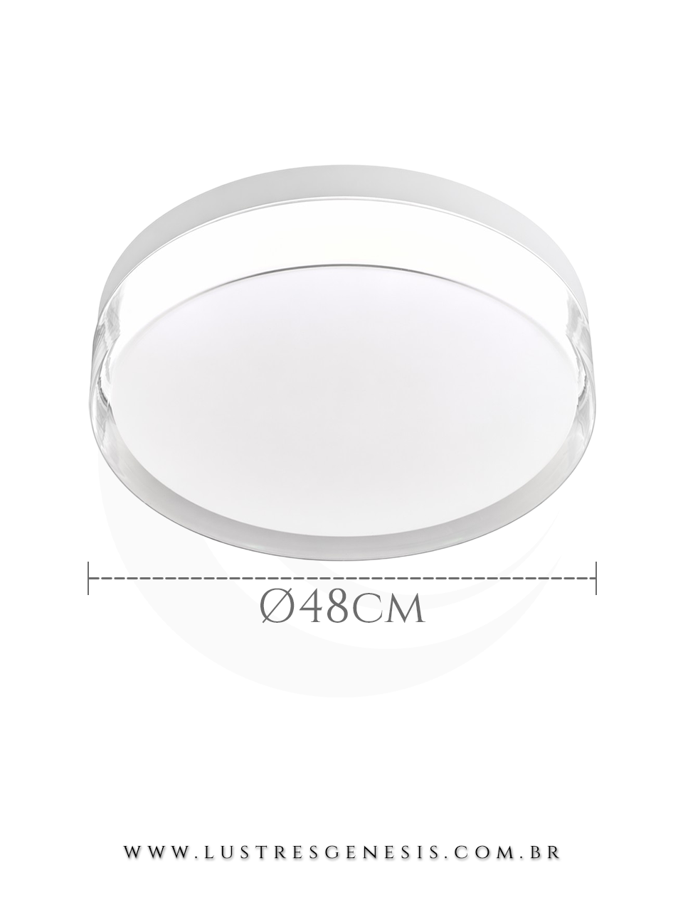 Plafon Branco 48cm LED Multicolor 3000k, 4500k e 6500k Para Corredor, Sala, Lavabos e Quartos